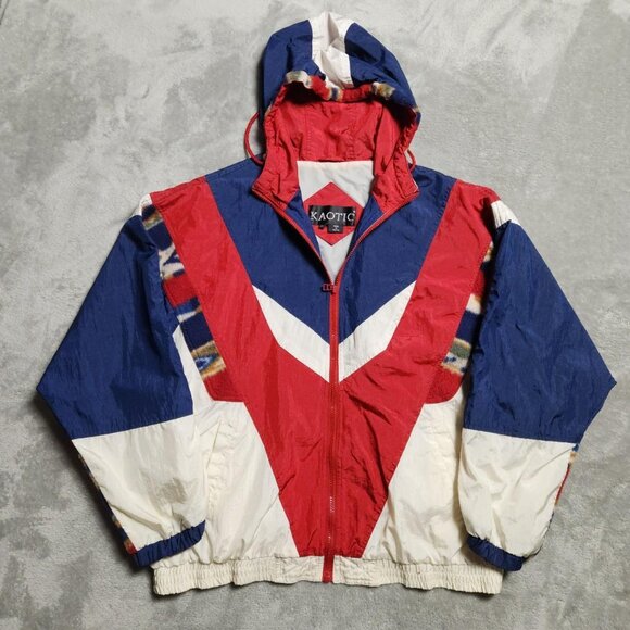 Vintage 90s Multicolored Colorful Windbreaker Jacket