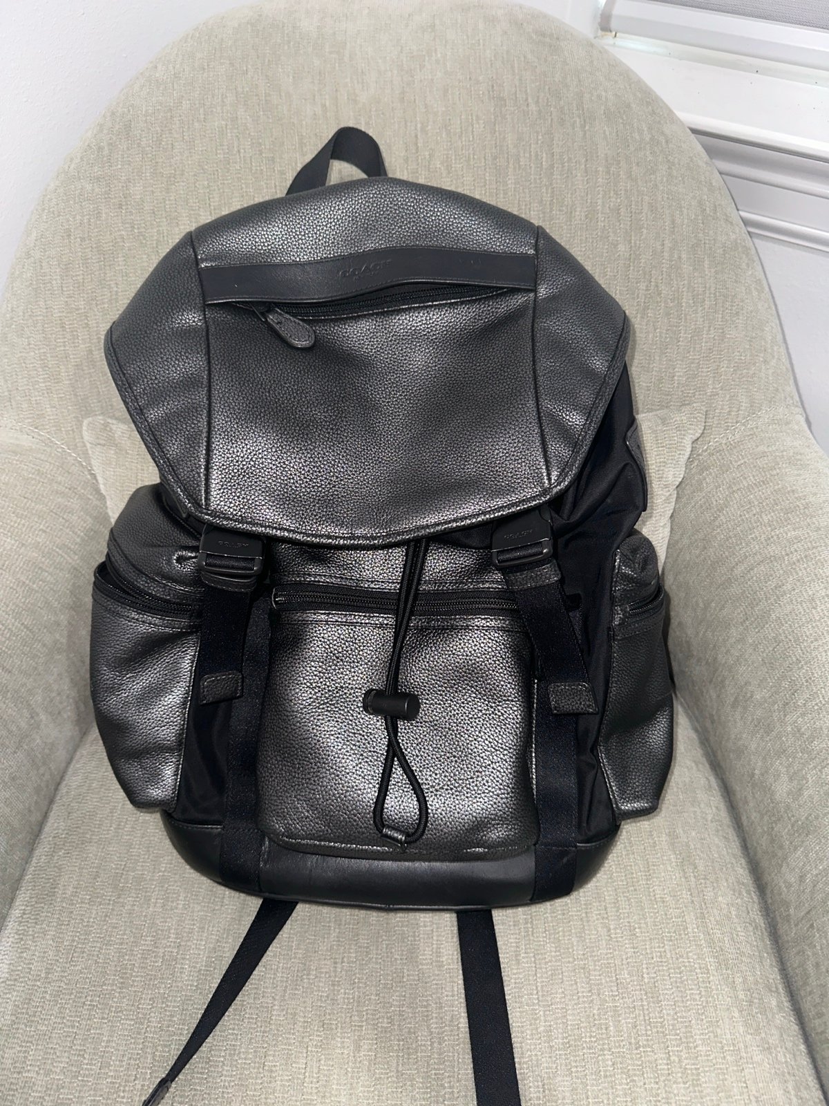 Coach gunmetal travel/work/school backpack