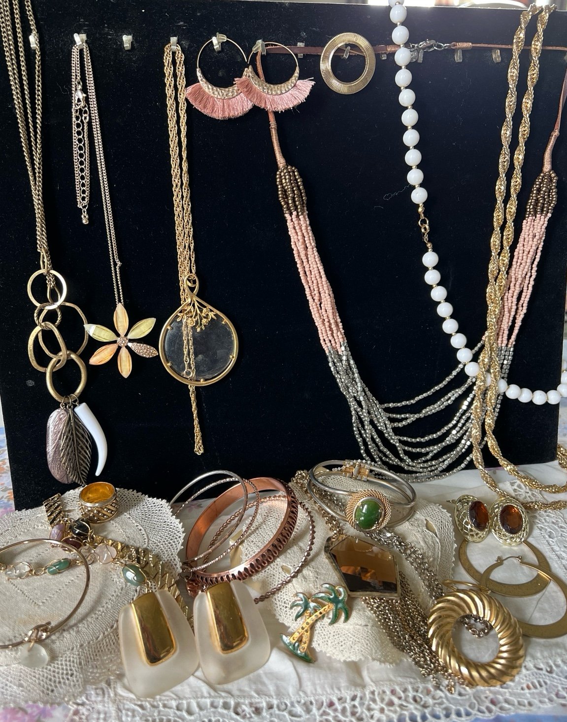 Boho styled vintage jewelry lot! Some signed!
