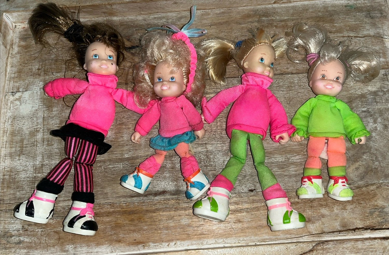 RARE VINTAGE 1990 LOT OF 4 ERTL PLAYGROUND KIDS PK TOY DOLLS RUBBER HEAD & FEET