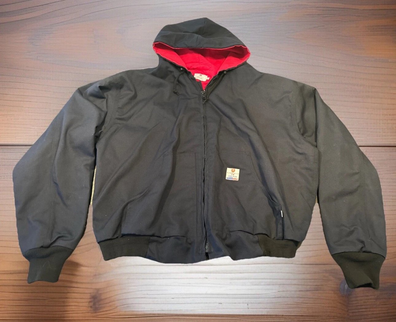 Tyndale FR Full Zip Hooded Jacket Men’s 3XL Navy Blue Made in USA 28.0 HRC 3