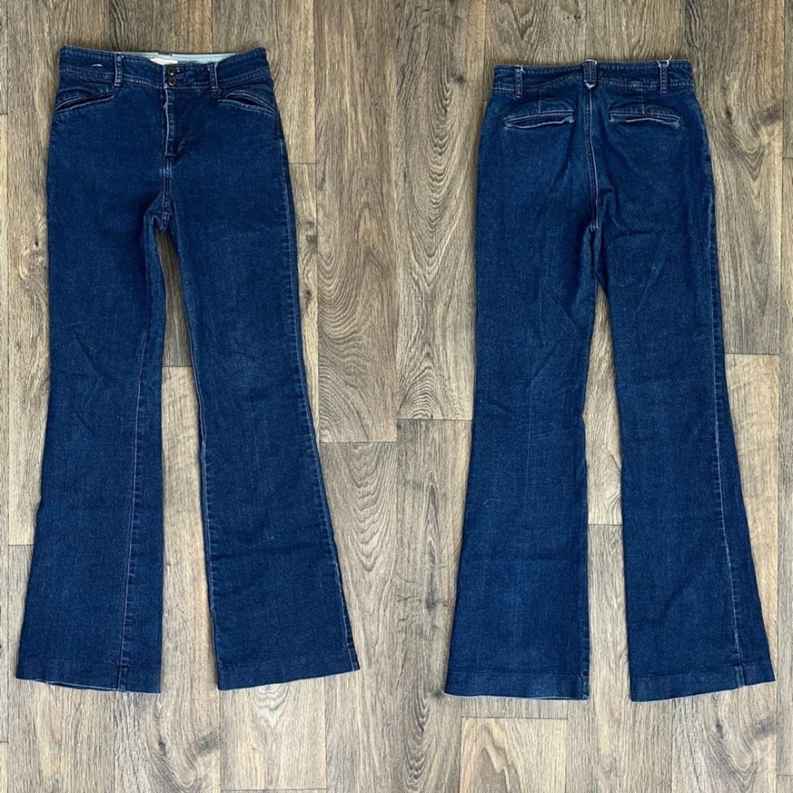 Women Size 2 The Essentail Trousers Cotton Denim Flare Leg Jean - Anthropologie