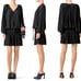 Ramy Brook Long Sleeve V-Neck Paris Mini Dress in Black size L