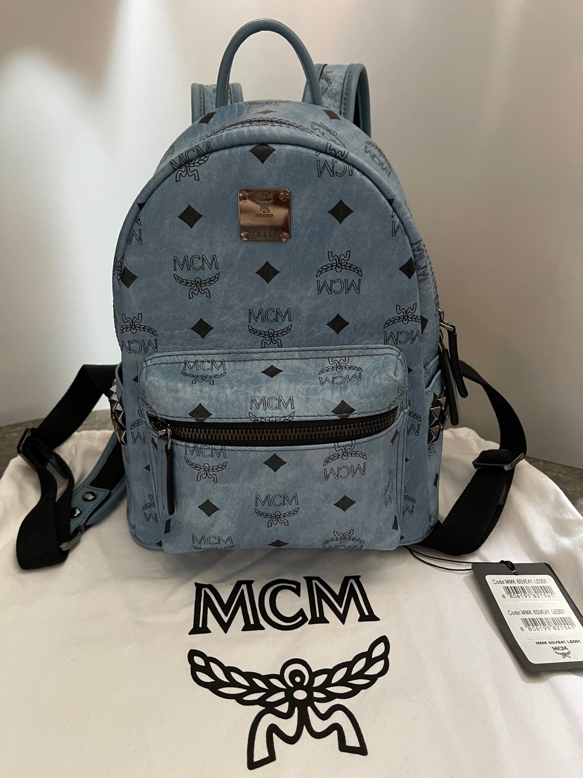 MCM Backpack Blue Leather ref.350679 - Joli Closet