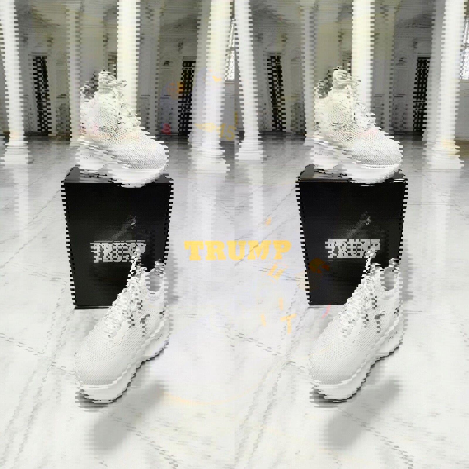 DONALD TRUMP POTUS 45 WHITE SNEAKERS SIZE 13 BRAND NEW READY TO SHIP!