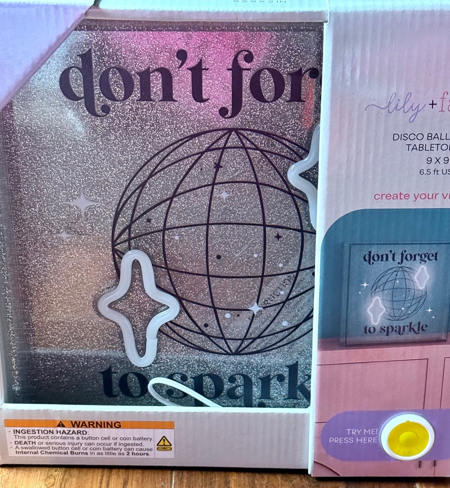 Don’t Forget To Sparkle Neon Sign, Bright LED Light Up