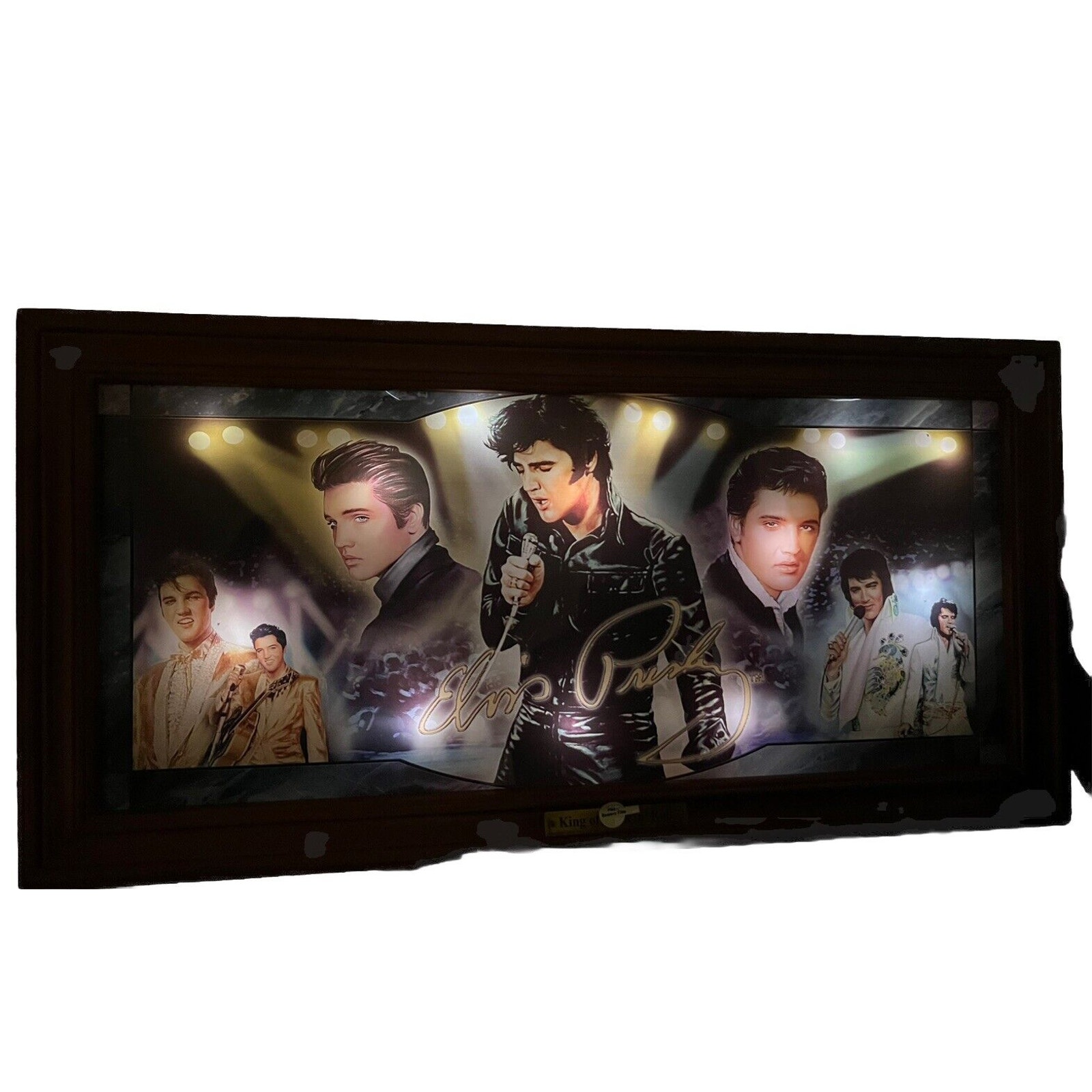 Bradford Exchange King Of Rock N Roll Elvis Presley Stained Glass Illuminated