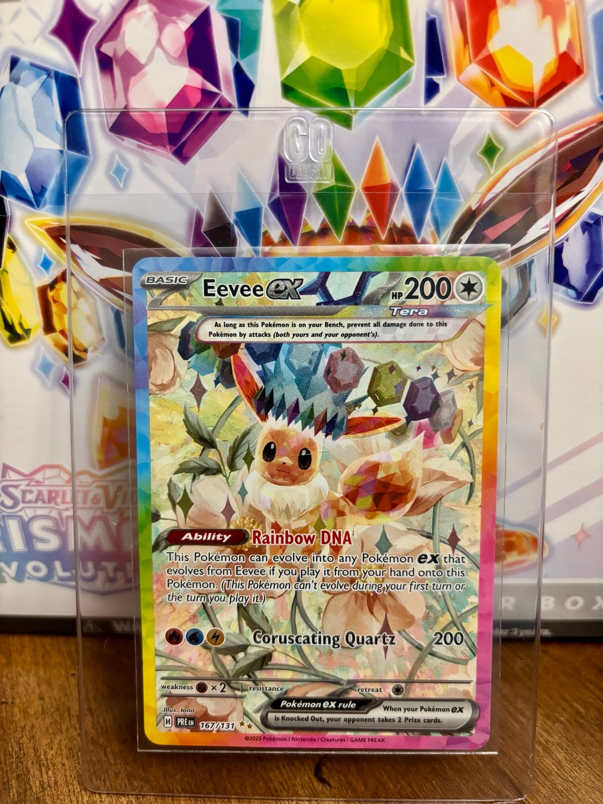 EEVEE EX SIR-PRISMATIC EVOLUTIONS POKEMON-GEM MINT-CLEAN/WELL CENTERED-167/131.