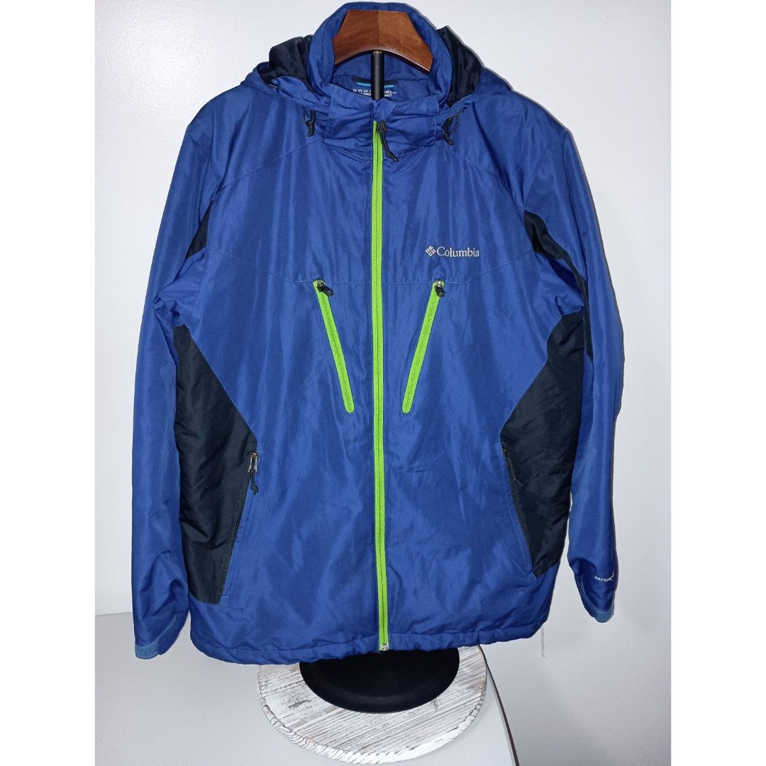 COLUMBIA: Royal Blue Full Zip-Up Winter Coat with Dri-Shield, Men Size M