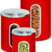 NEW Kitchen Canisters Stainless Steel Red Set of 3