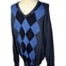 Pendleton Sweater Mens Size XXL Grey Blue Argyle 100% Pure Virgin Wool V-Neck