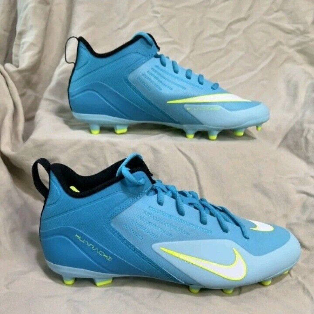 Nike Alpha Huarache 8 Cleats Mens Size 13 Turquoise Lacrosse LAX Football Molded