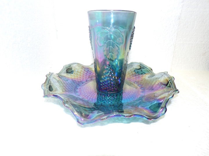 indiana glass blue Iridescence shimmer GORGEOUS