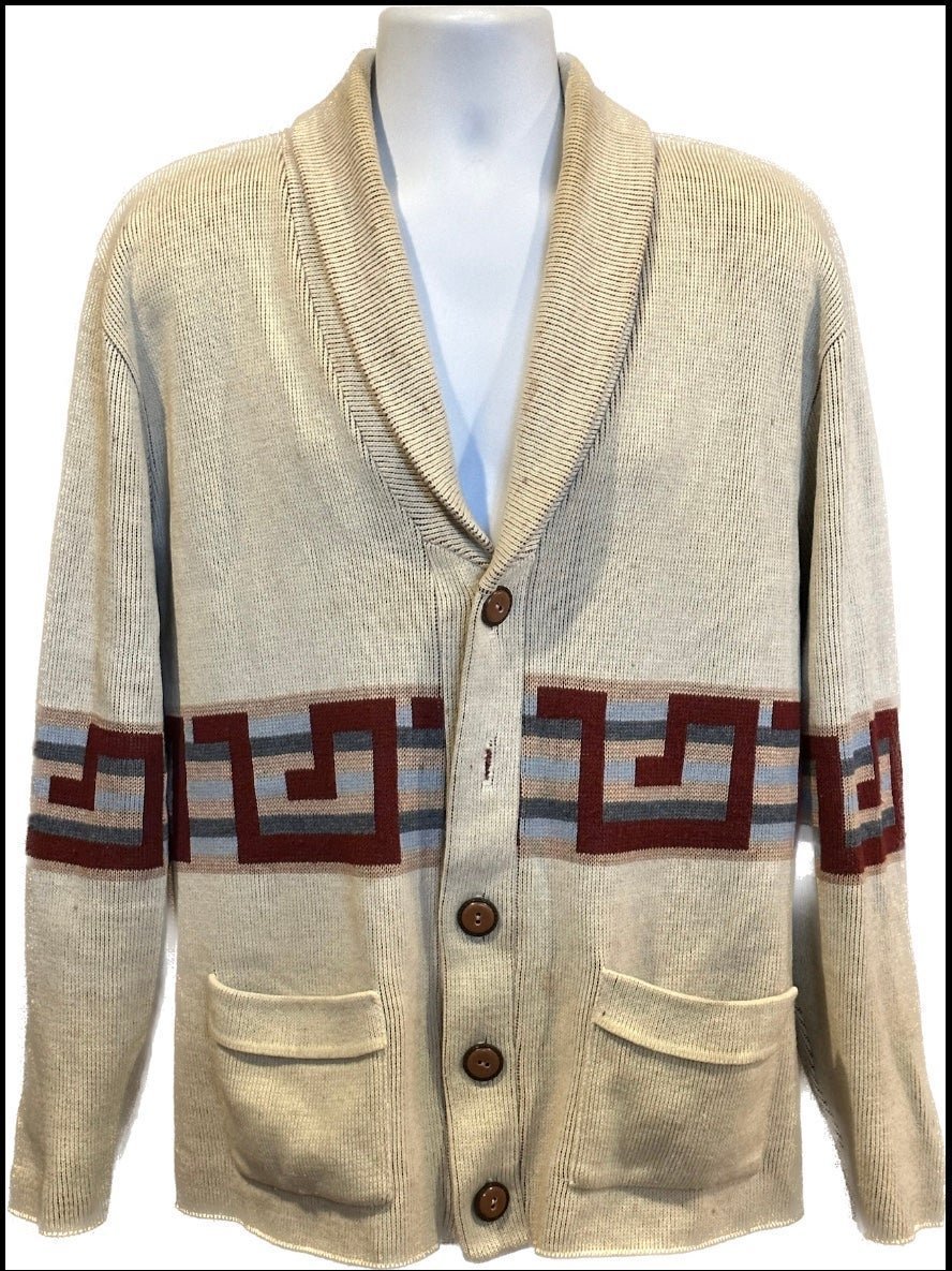 Vintage 1970’s shawl collar southwestern Aztec cardigan L/XL