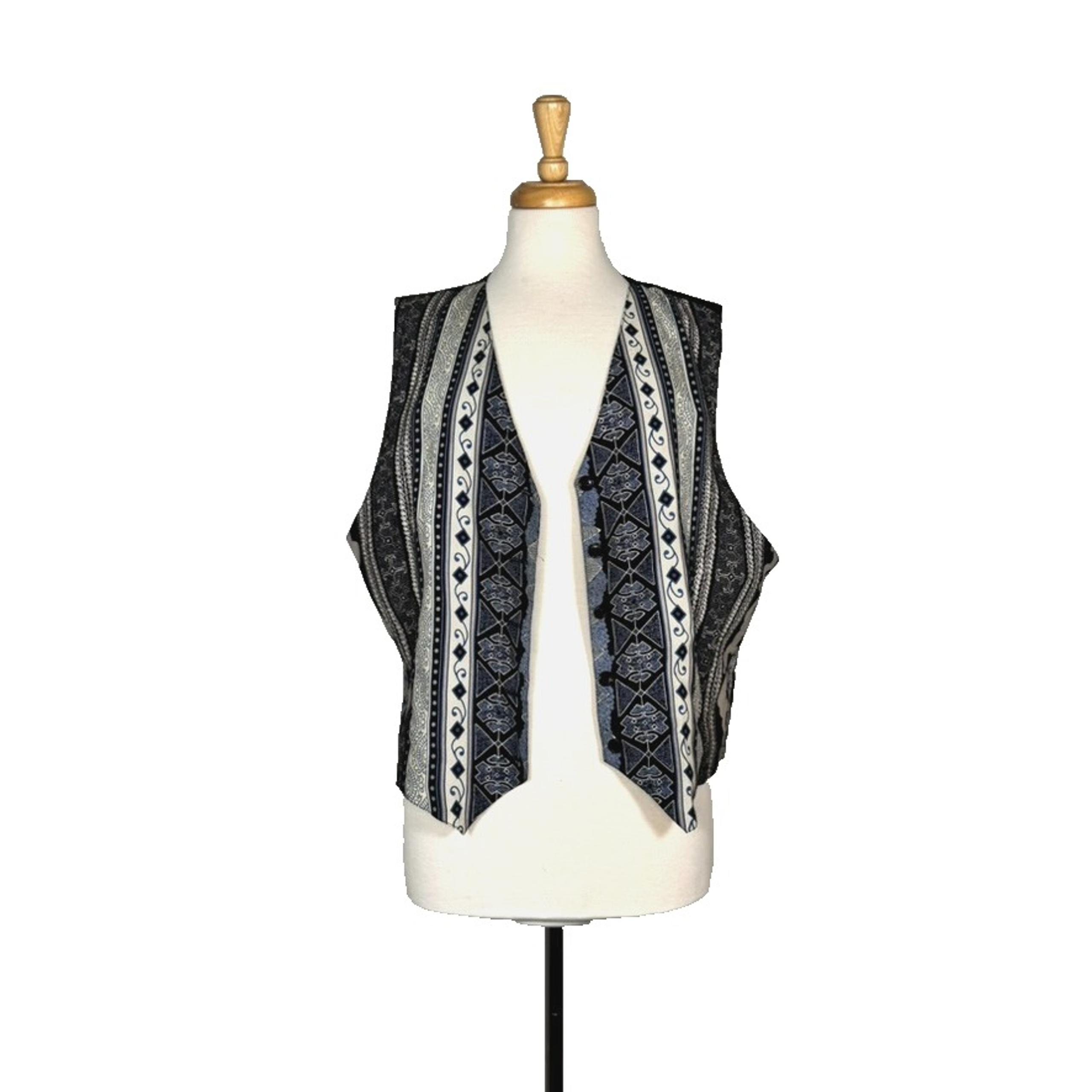 Norton Mcnaughton VTG Button Up Vest Women's Size 14 Blue White