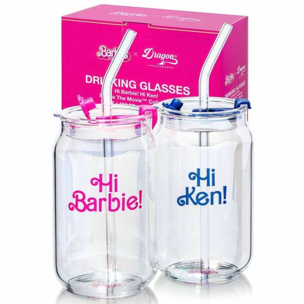 16oz 2pcs Barbie™ Hi Barbie, Hi Ken Drinking Glasses