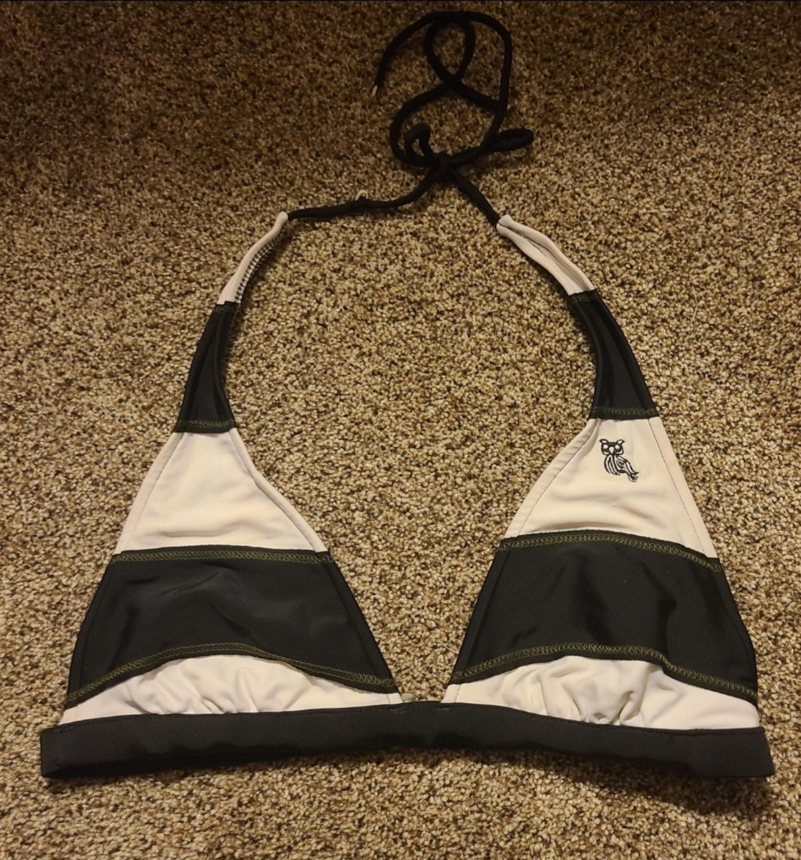 Bikini Top VS Victoria secret Black White Owl s small Bathing suit