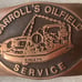 Vintage 1980 Metal Belt Buckle, Brass, Carroll's Oilfield Service, Gas, Oil