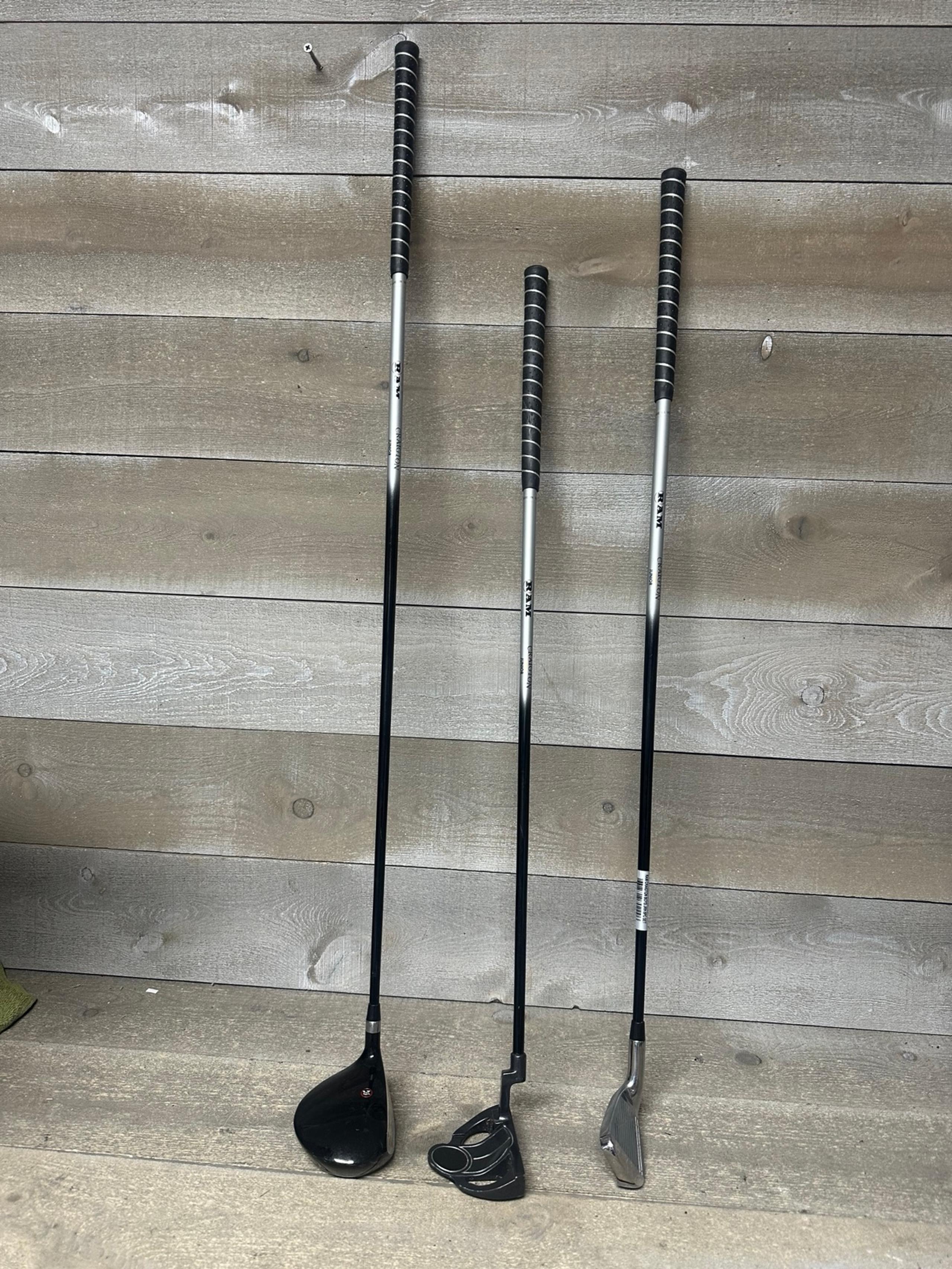 Ram Craigton Junior Golf Club 3 Clubs RH Graphite Driver Putter Mid Iron 35”-42”