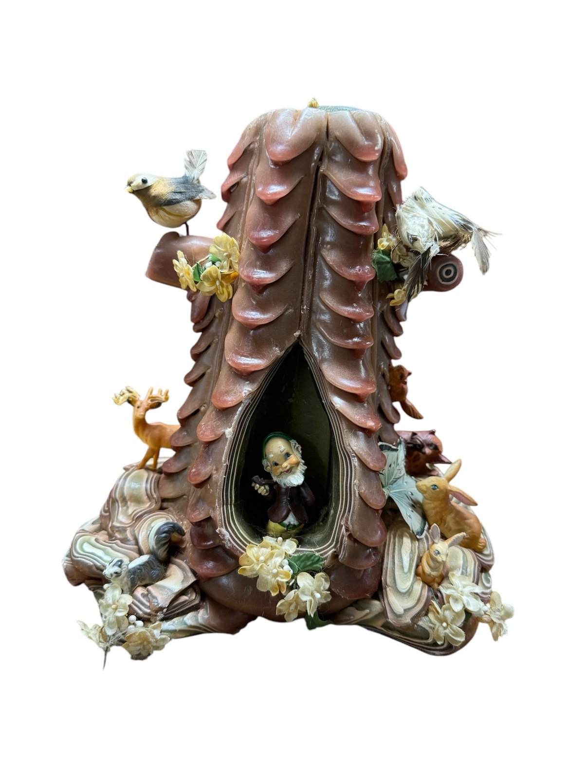 VTG woodland/elf wax sculpted candle