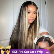 26 Inch Brazilian Virgin Human Hair 5x5 Lace Front Wig