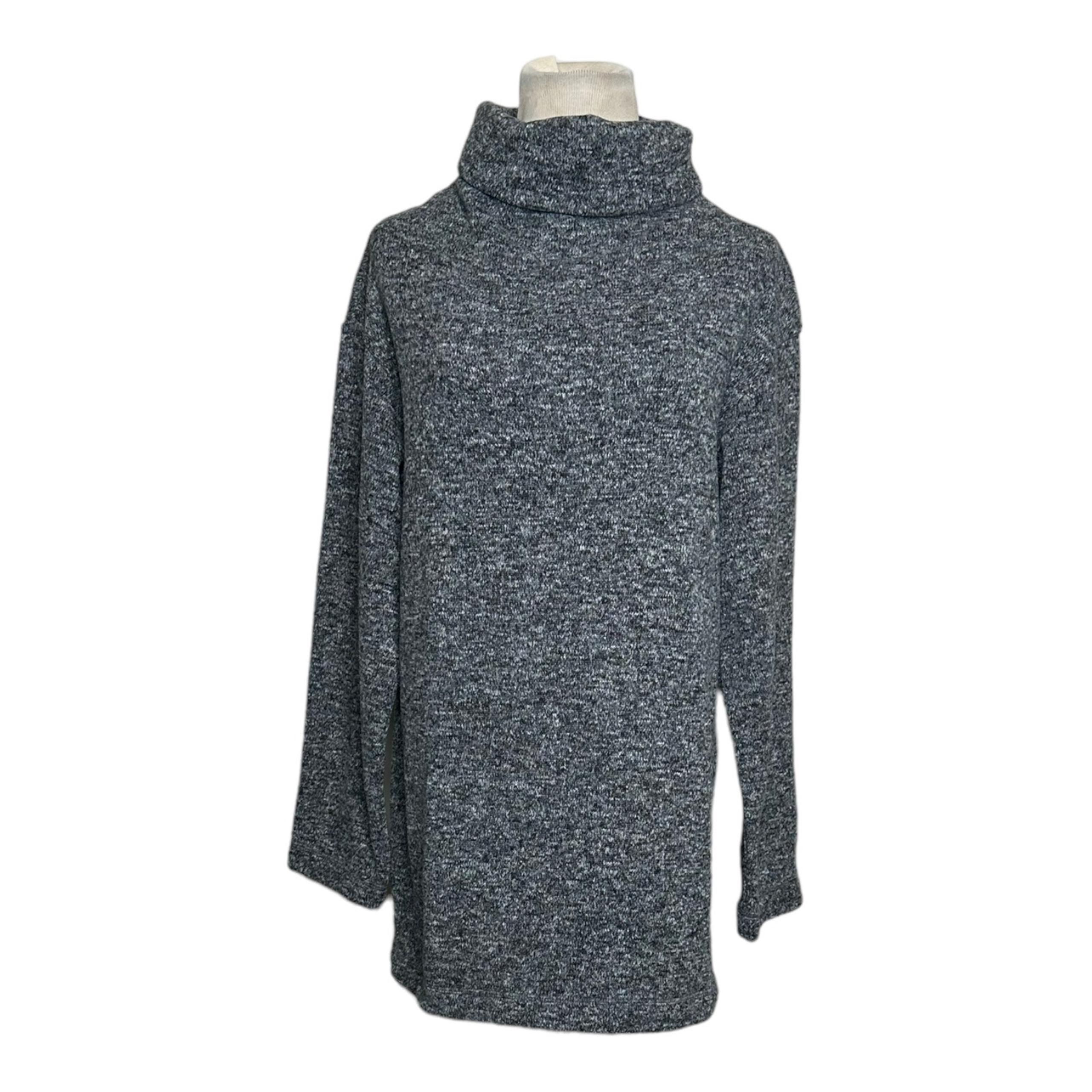 Uniqlo gray marbled turtle neck long sleeves oversize sweater size XS