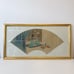 Chinese Print On Silk Painting of Geisha Girl Playing Instrument Cranes Framed