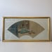 Chinese Print On Silk Painting of Geisha Girl Playing Instrument Cranes Framed