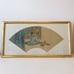 Chinese Print On Silk Painting of Geisha Girl Playing Instrument Cranes Framed