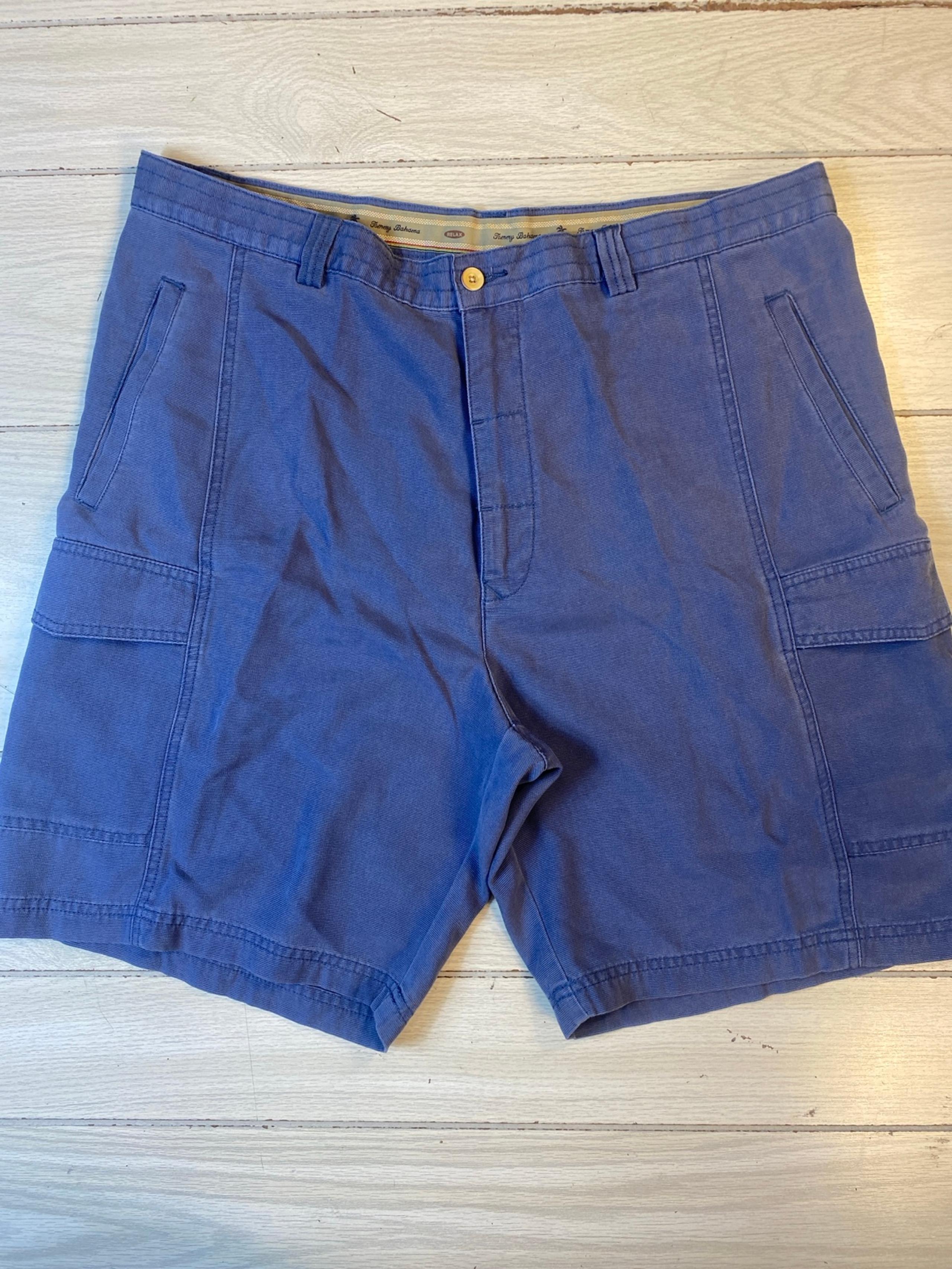 Tommy Bahama Cargo Shorts Mens 38 Blue Pockets Beach Casual Comfort