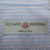 Luciano Barbera Button Down Shirt Mens 42/16.5 Striped Blue Made In Italy Cotton