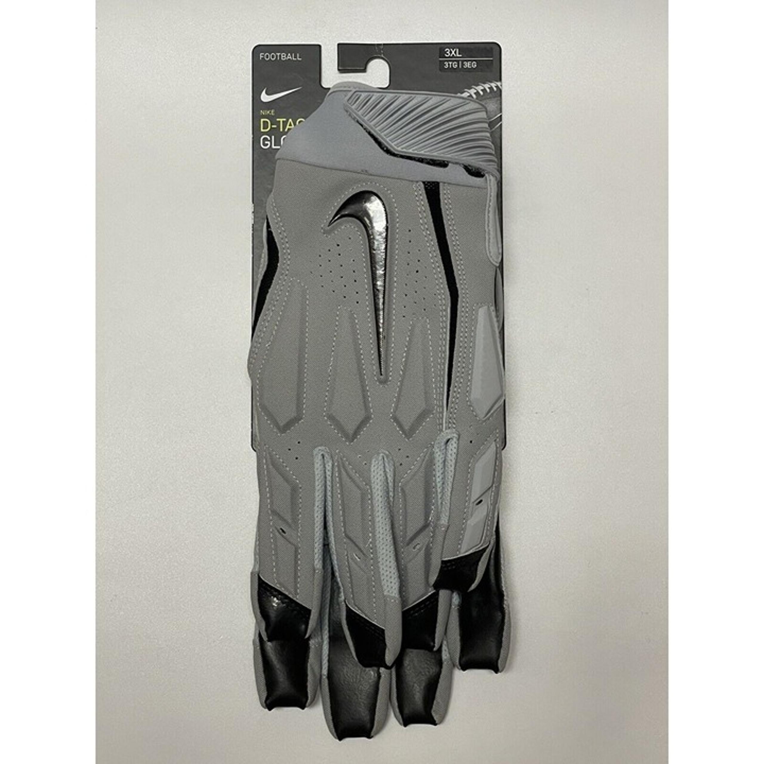 Nike D-Tack Lineman Football Gloves Gray DX4490-016 Size 3XL