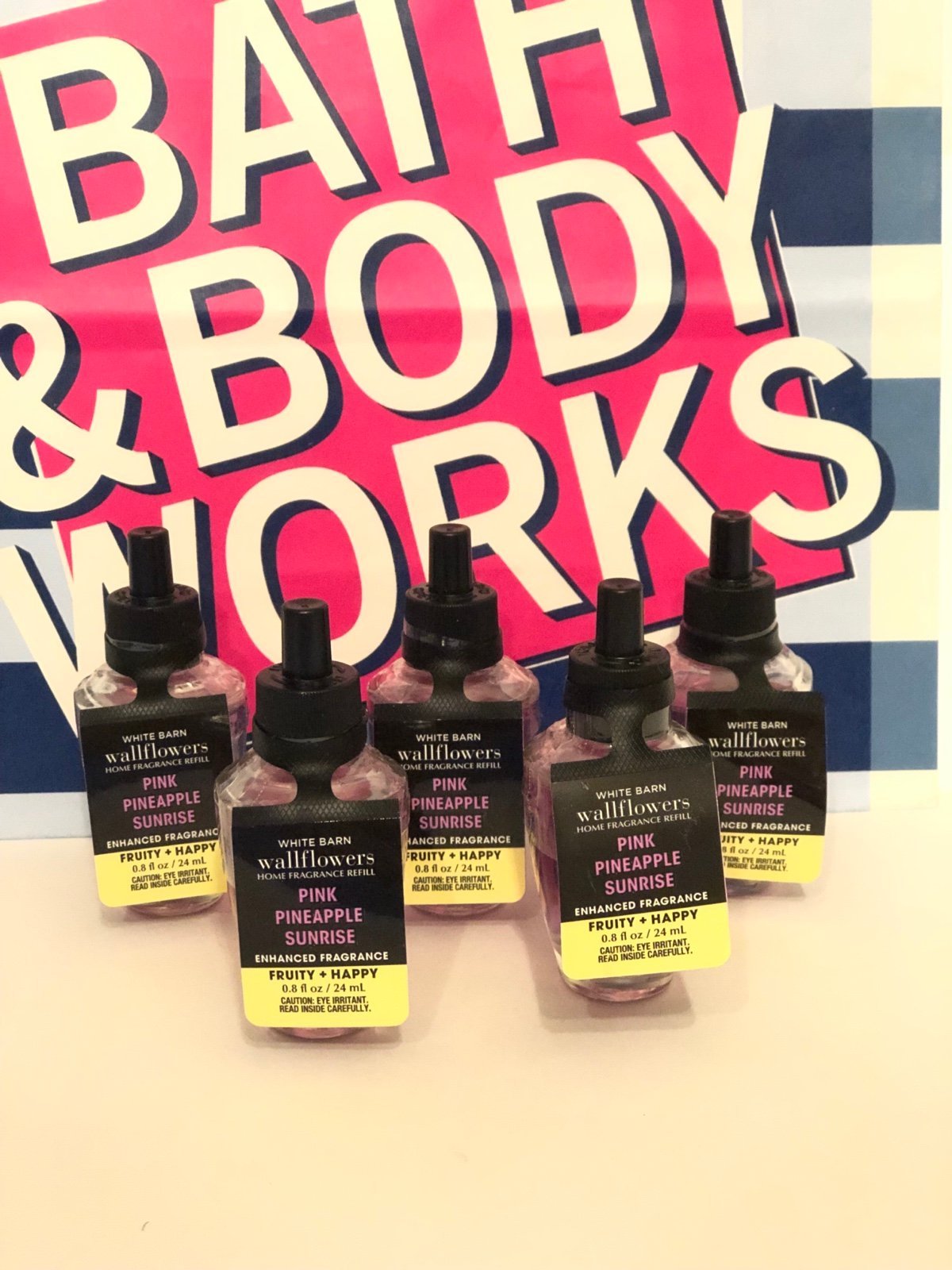 Bath & Body Work X5 Pink Pineapple Sunrise Wallflowers Fragrance Refills