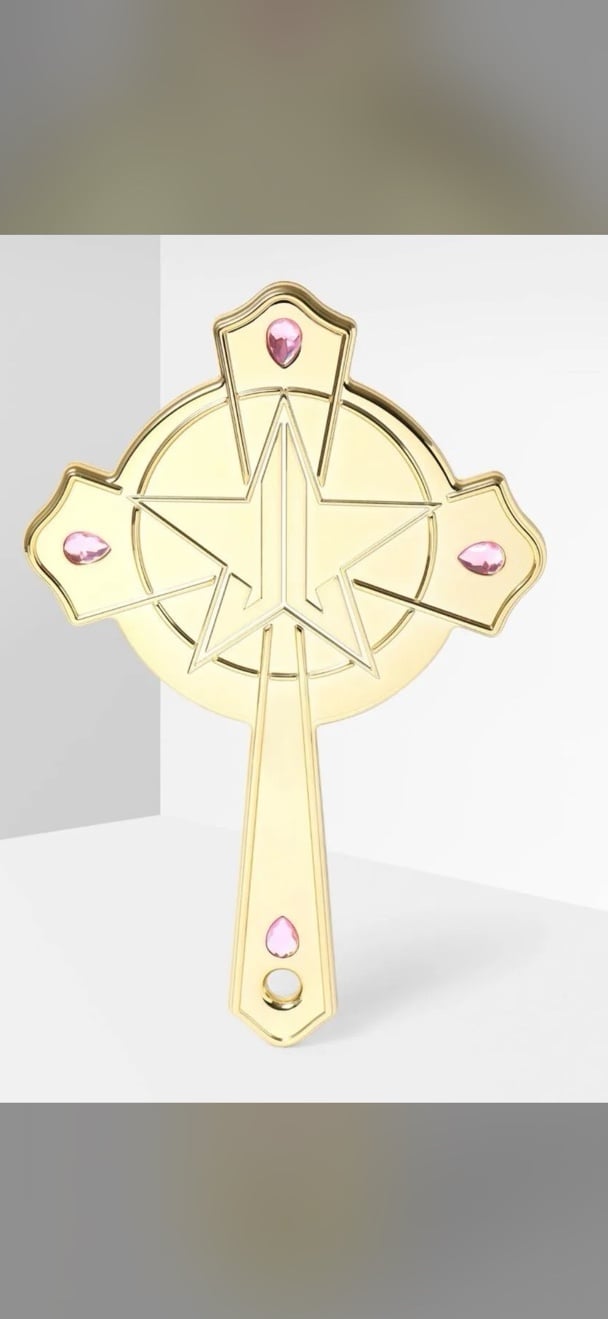 Jeffree Star Pink Religion Gold Cross Mirror