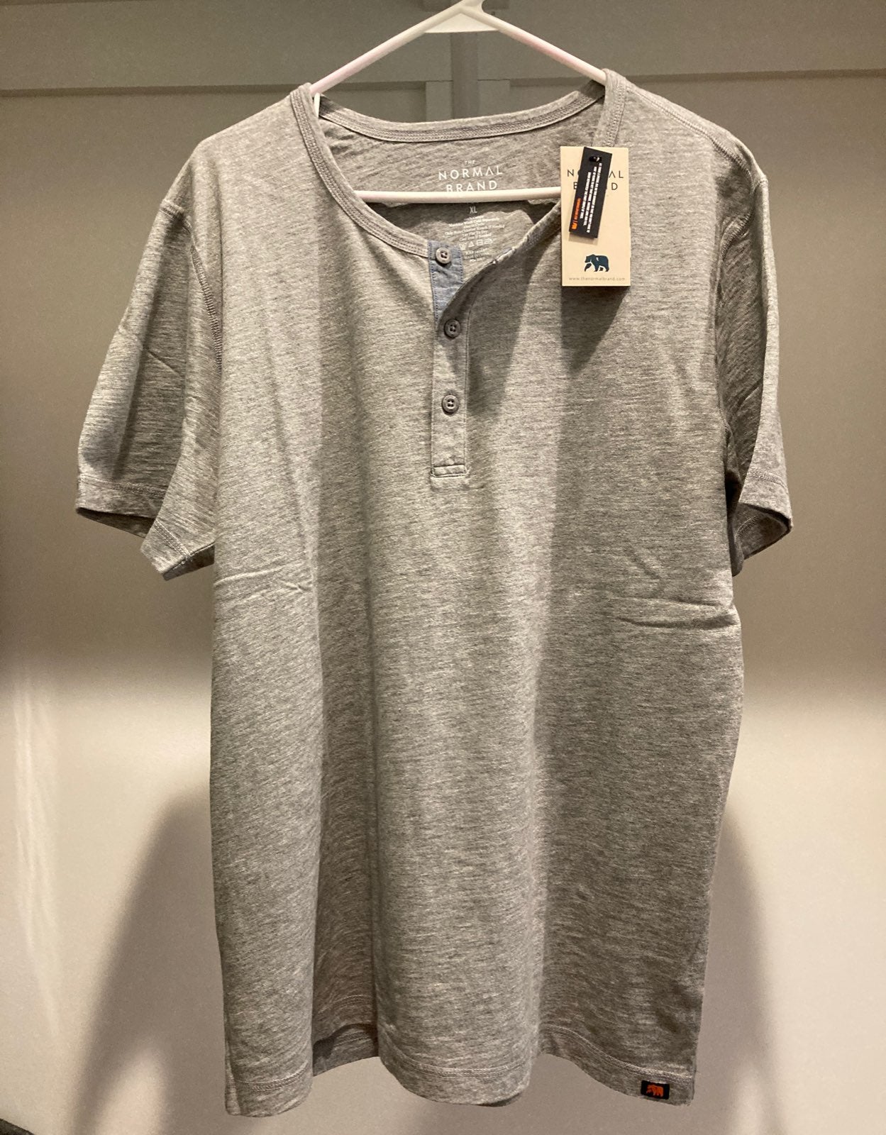NWT-The Normal Brand SS Grey Henley