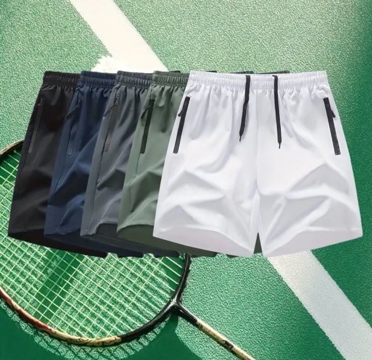5 pcs men's solid color shorts sports