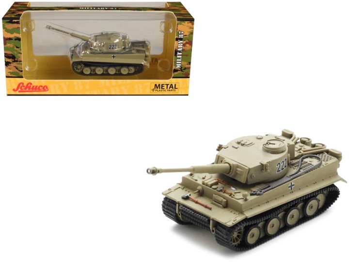 Panzerkampfwagen VI Tiger Tank #222 Light Brown German Army 1/87 (HO) Diecast