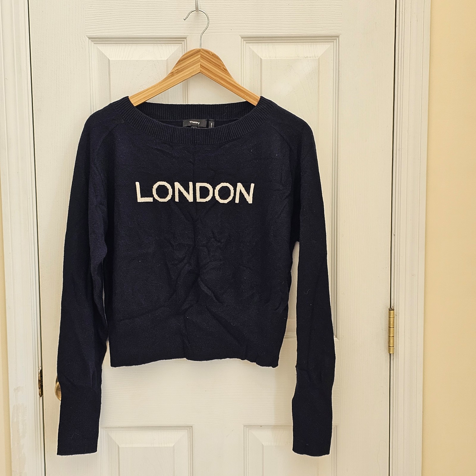 Theory City Intarsia Cashmere London Sweater Sz XS