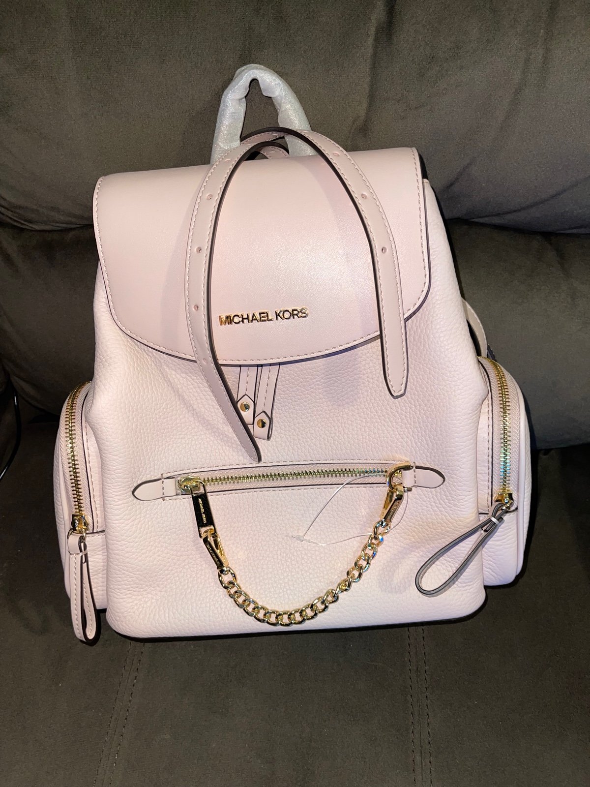 Michael Kors Ballet/Multicolor Rhea Color-Block with Logo Coated Canvas Backpack