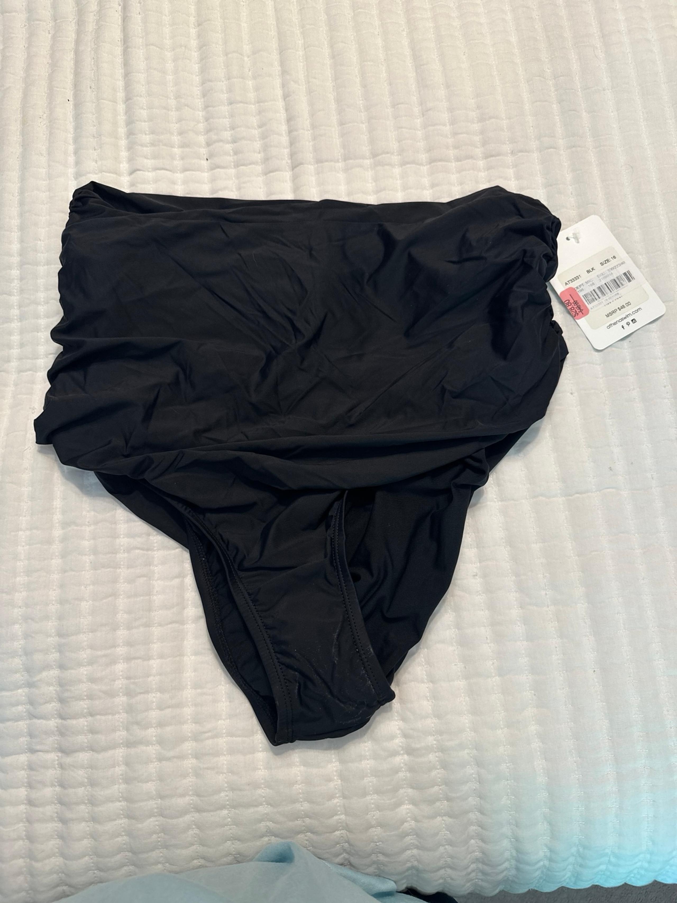 Athena black high waisted swim bottoms NWT size 16