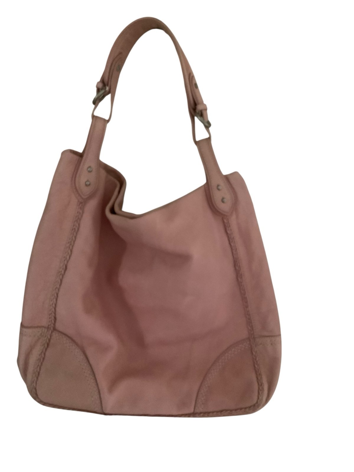 Sigrid Olsen Leather Hobo Pink Shoulder Bag Weave Magnetic Closure