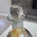 Vintage Crackle Amber Glass Ornate Metal Wine Decanter Bottle