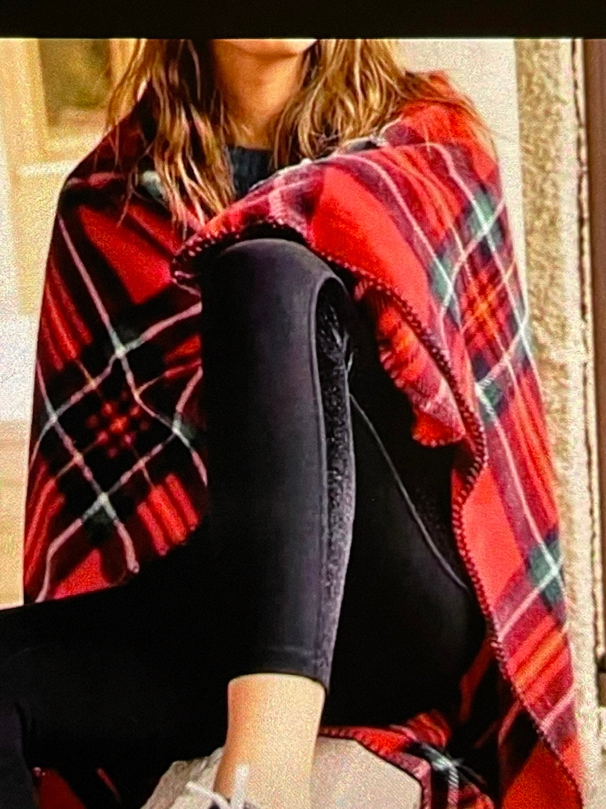 PINK plaid throw