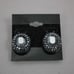 St John Black Rhinestone Pave Bezel Round 1 Clip On Earrings