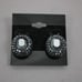 St John Black Rhinestone Pave Bezel Round 1 Clip On Earrings