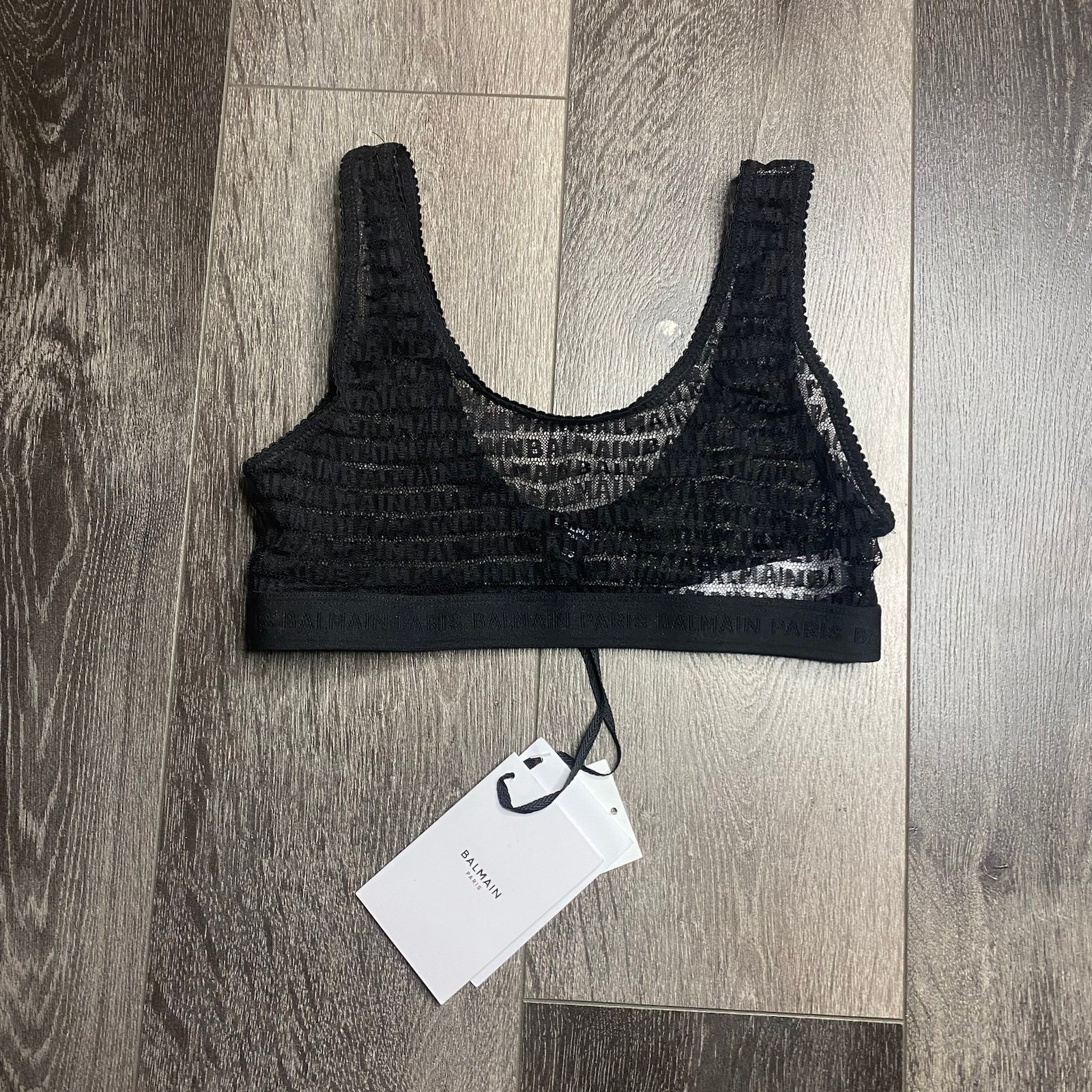 Balmain logo bra