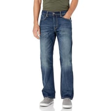 Levi's Men's 569 Loose Straight Fit Jeans stretch 44X32 dark denim color .