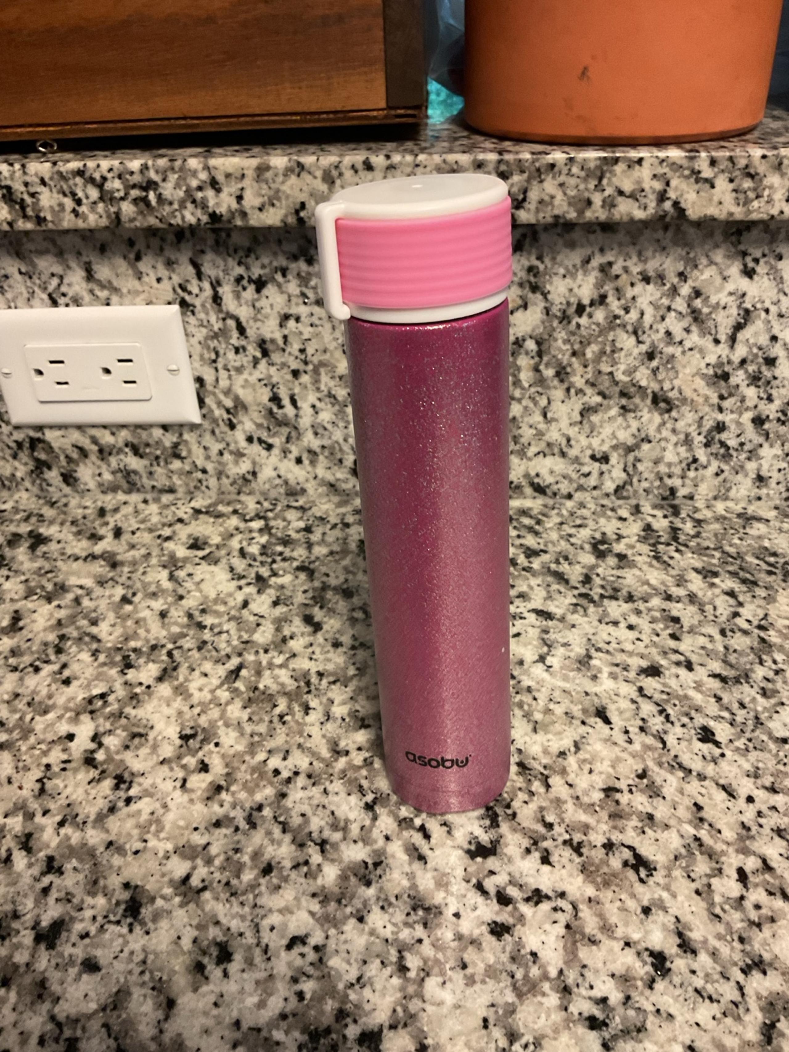 ASOBU Mini Pink Sparkle Water Bottle Flash