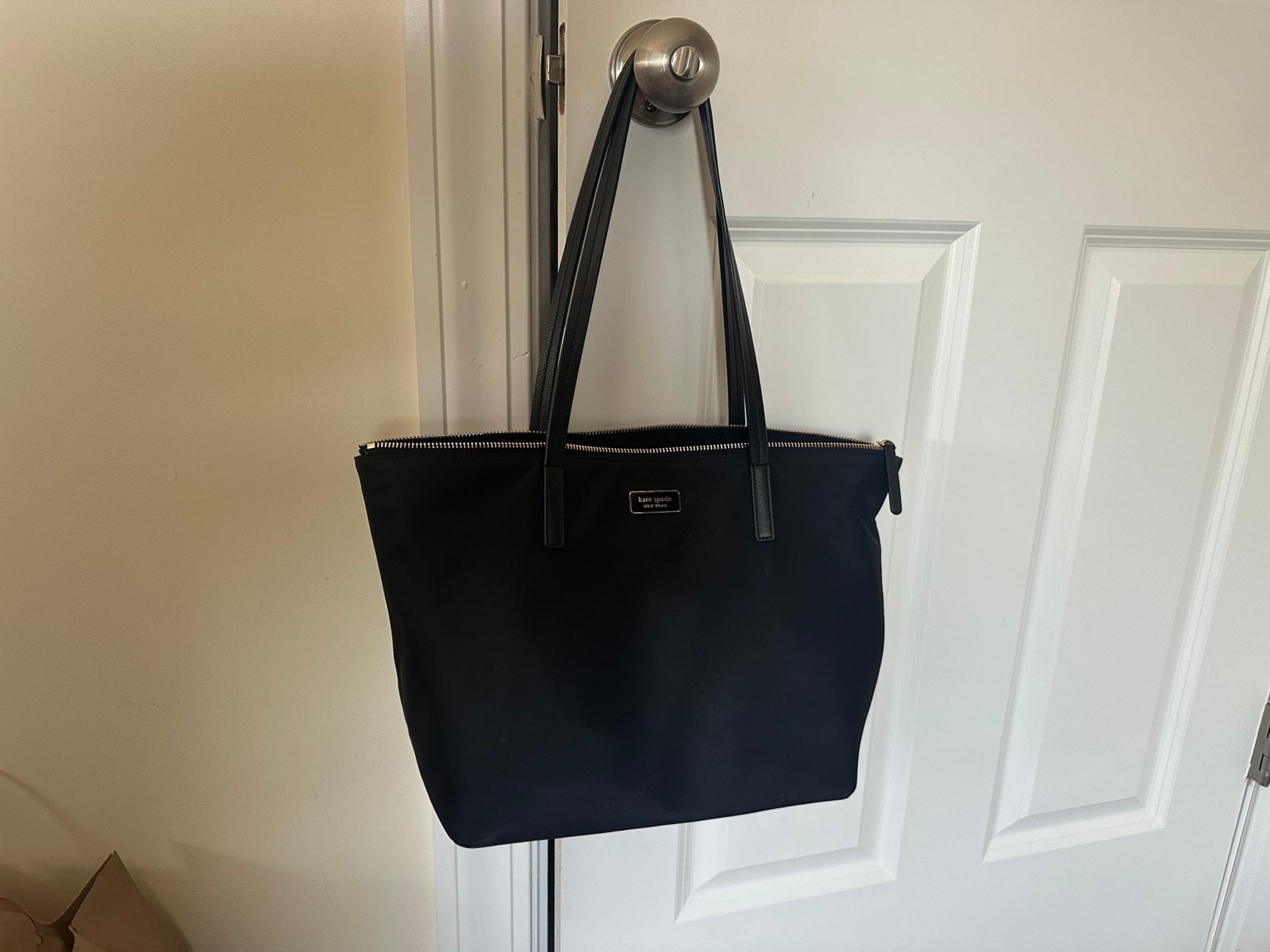 EUC Kate Spade black nylon shoulder tote bag