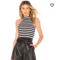 PRIVACY PLEASE Striped Halter Neck Crop Top | Size- XL | Nwt